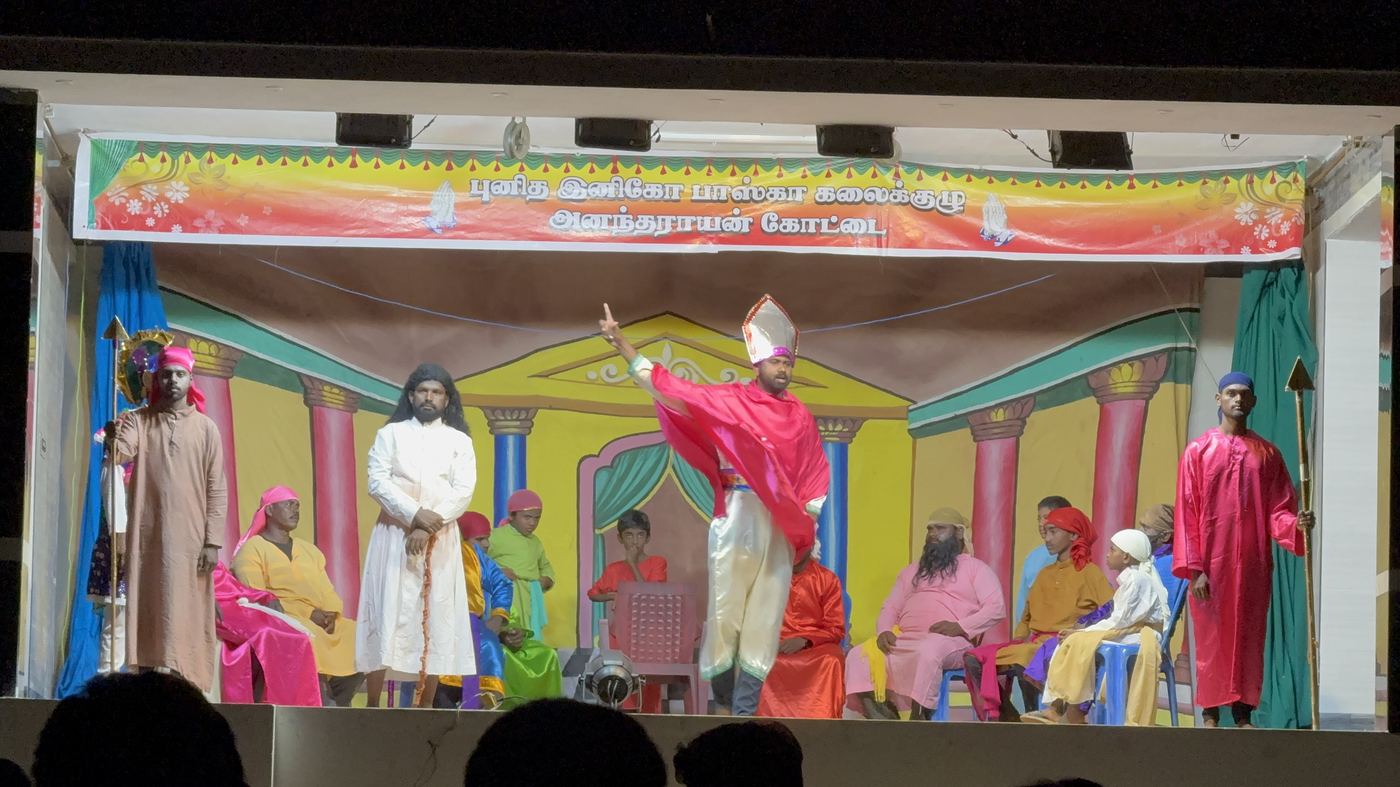 Performing a costumed role in the village Paska passion play